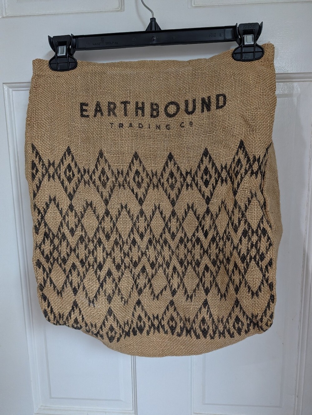 EARTHBOUND Tan and Black Woven Tote with Geometric Pattern